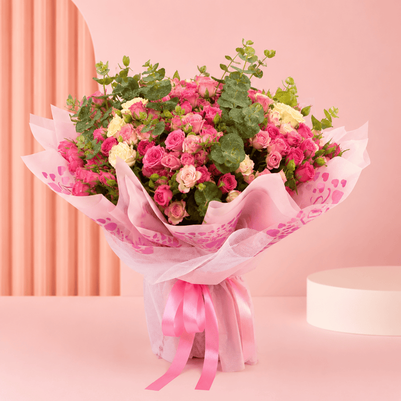 Blooms & Gifts Whisper Soft Spray Carnation & Eucalyptus Bouquet