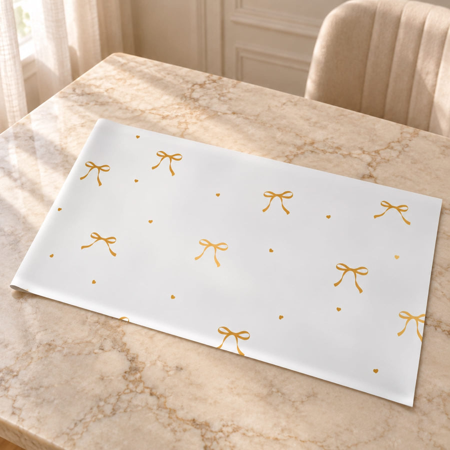 Blooms & Gifts White Gold Bow Wrap