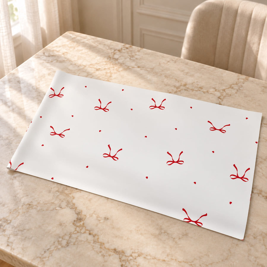 Blooms & Gifts White Red Bow Wrap